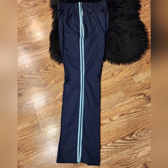 SJB Active Navy Track Pants With Baby Blue Double Stripes Women's Size L - Picture 8 of 10